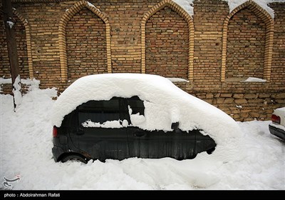 بارش برف در همدان