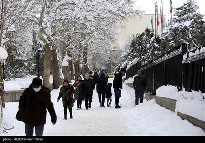 بارش برف در همدان