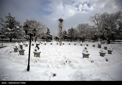 بارش برف در همدان