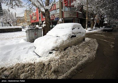 بارش برف در همدان