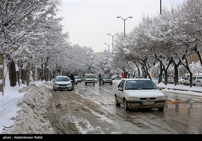 بارش برف در همدان