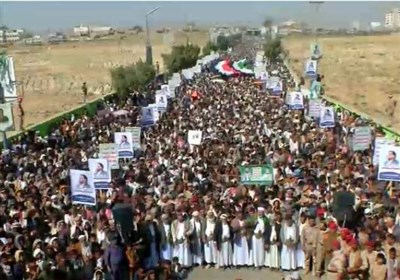  راهپیمایی گسترده همبستگی با «فلسطین و هشدار به متجاوزان» در صعده یمن 