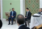 هیئت پارلمان عربی با بشار اسد دیدار کرد/ دیدار مشترک در صحن پارلمان سوریه