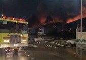آتش سوزی مهیب در شهرک صنعتی دمام عربستان