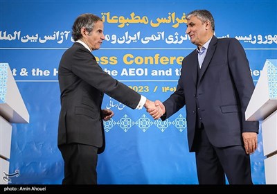 کنفرانس مطبوعاتی رئیس سازمان انرژی اتمی ایران و مدیرکل آژانس بین‌المللی انرژی اتمی