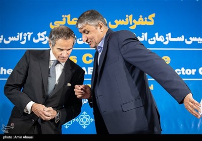 کنفرانس مطبوعاتی رئیس سازمان انرژی اتمی ایران و مدیرکل آژانس بین‌المللی انرژی اتمی