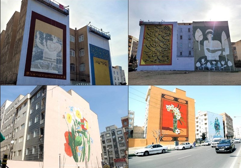 اجرای 10000 مترمربع دیوارنگاری در سالانه بهارستان