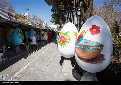 Giant Eggs Colored in Tehran Ahead of Nowruz