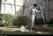 کاشت نهال توسط رهبرمعظم انقلاب در روز درختکاری
