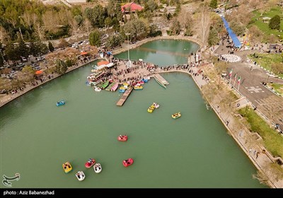 حضور مهمانان نوروزی در دریاچه کیو خرم آباد