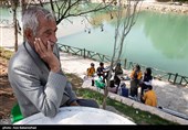 حضور مهمانان نوروزی در دریاچه کیو خرم آباد