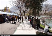 حضور مهمانان نوروزی در دریاچه کیو خرم آباد