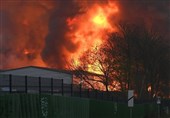 آتش‌سوزی در انبار مواد شیمیایی در هامبورگ آلمان