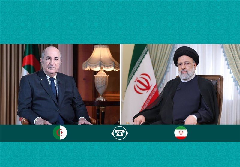 رئیسی در گفتگو با رئیس جمهور الجزایر؛ تاکید بر ضرورت تشکیل جبهه منسجم کشورهای اسلامی علیه رژیم صهیونیستی