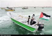 رژه اقتدار بسیج دریایی سپاه در حمایت از مردم فلسطین
