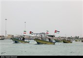 رژه اقتدار بسیج دریایی سپاه در حمایت از مردم فلسطین