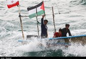 رژه اقتدار بسیج دریایی سپاه در حمایت از مردم فلسطین