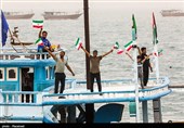 رژه اقتدار بسیج دریایی سپاه در حمایت از مردم فلسطین