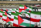رژه اقتدار بسیج دریایی سپاه در حمایت از مردم فلسطین