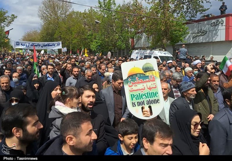 شکوه راهپیمایی روز قدس در سراسر آذربایجان‌غربی‌ + فیلم و تصاویر