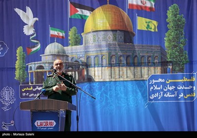 سخنرانی سردار سرلشکر پاسدار حسین سلامی‌ در مراسم راهپیمایی روز جهانی قدس دراصفهان 