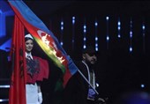 آتش زدن پرچم جمهوری آذربایجان در مسابقات ورزشی به میزبانی ارمنستان+ فیلم
