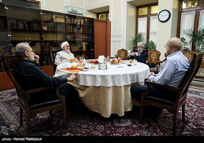 قالیباف میزبان ناطق‌نوری، حدادعادل و لاریجانی در مجلس شورای اسلامی