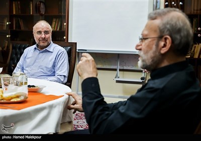 قالیباف میزبان ناطق‌نوری، حدادعادل و لاریجانی در مجلس شورای اسلامی