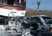 تصادف خودروی سواری با کامیون در آزادراه قزوین-زنجان 2 فوتی و 2 مصدوم برجا گذاشت
