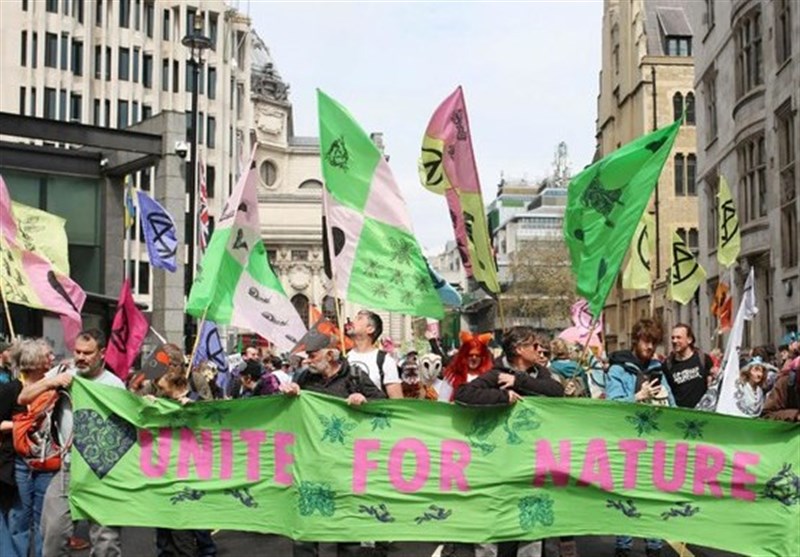 Rally Held Outside British Parliament in Biodiversity Protest