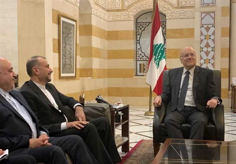 دیدار امیرعبداللیهان با نخست وزیر دولت پیشبرد امور لبنان