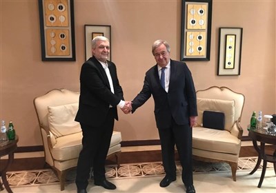 دیدار کاظمی قمی با دبیرکل سازمان ملل در دوحه 