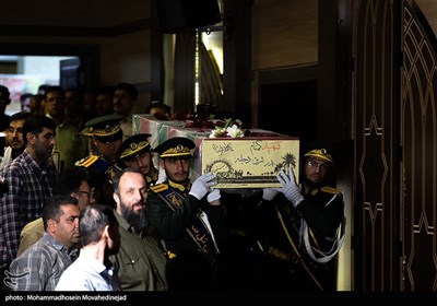 مراسم خاکسپاری شهید گمنام در سازمان پدافند غیرعامل