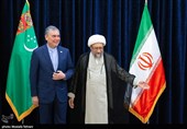 قربانقلی بردی محمداف رئیس شورای مصلحت خلق ترکمنستان و  آیت الله صادق آملی لاریجانی، رئیس مجمع تشخیص مصلحت نظام