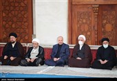 سیدابراهیم رئیسی رئیس جمهور،حجت الاسلام محسنی اژه ای رئیس قوه قضائیه ، محمدباقر قالیباف رئیس مجلس شورای اسلامی ، آیت الله صادق آملی لاریجانی رئیس مجمع تشخیص مصلحت نظام و حجت الاسلام سیدحسن خمینی  در مراسم سی و چهارمین سالگرد ارتحال امام خمینی (ره)