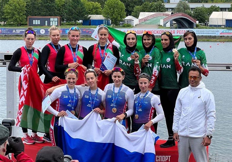 سومی تیم چهارنفره بانوان ایران در در مسابقات روئینگ مسکو