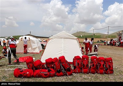 مانور برپایی اردوگاه اسکان اضطراری 1000 نفری در منطقه شمال غرب کشور