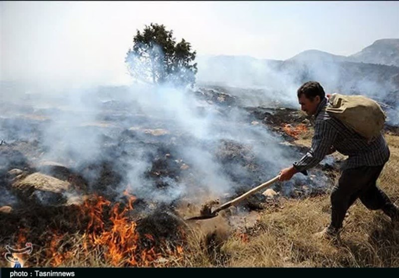 مهار آتش‌سوزی در جنگل‌ها و مراتع کوه تنگ شیخ‌خواجه گچساران‌ + تصویر