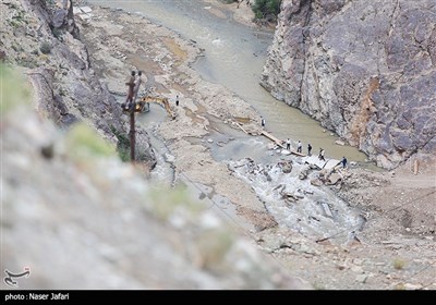 بازدید از مناطق سیل زده جاده چالوس