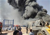 آتش‌سوزی گسترده در کارخانه &quot;پترو پالایش گهر&quot; دورود + فیلم و تصاویر