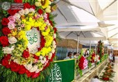 گل‌آرایی حرم امیرالمؤمنین، امام حسین و حضرت عباس علیهم‌السلام در عید غدیر با 5 تن گل‌