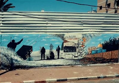 غزه؛ هنر، مقاومت و زندگی/ کلیپ ویژه تسنیم از نقاشی دیوارنگاره‌ای زیبا در غزه همزمان با سالگرد نبرد 2014