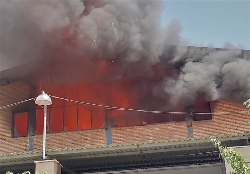 آتش‌سوزی گسترده در منطقه صنعتی خرمدشت/ 5 سوله تولید چوب و رنگ در آتش سوخت + فیلم
