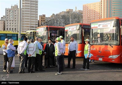 بازدید سرپرست حجاج ایرانی از حمل و نقل درون شهری - مکه