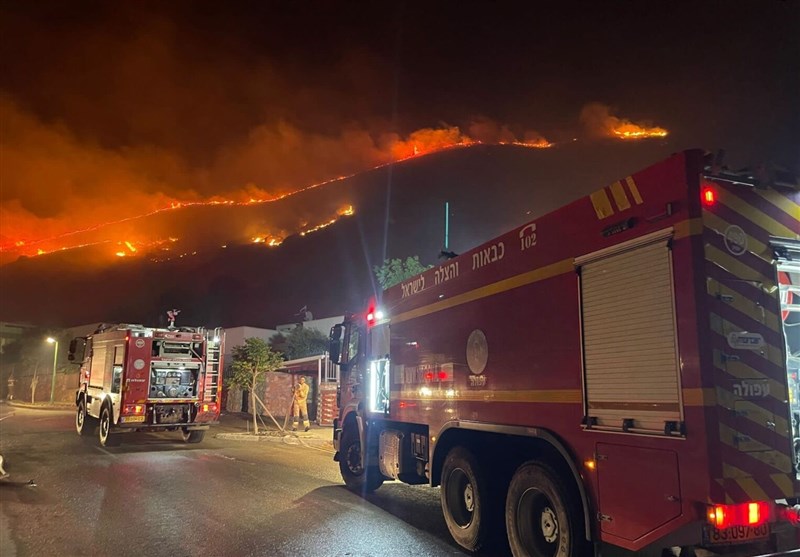 آتش سوزی مهیب در اطراف شهرک صهیونیستی نزدیک جنین