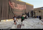 برپایی خیمه عزای محرم در امامزاده موسی مبرقع (ع)