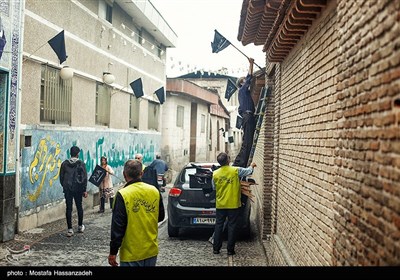 سیاه پوش کردن محلات قدیمی گرگان در آستانه محرم حسینی