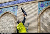سیاه پوش کردن محلات قدیمی گرگان در آستانه محرم حسینی