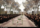 آیین سنتی اذن عزا و تعویض پرچم حرم مطهر رضوی