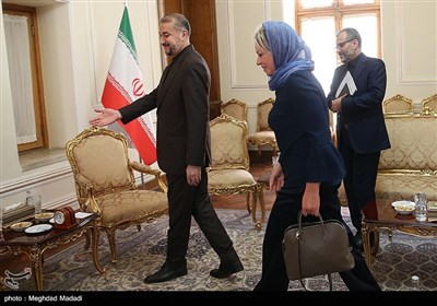 لقاء الممثلة الخاصة للأمم المتحدة في العراق مع وزير الخارجية الإيراني
